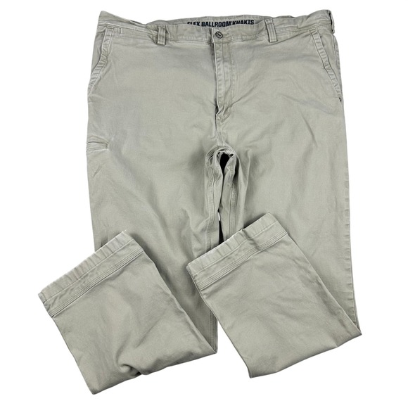 Duluth Trading Men's DuluthFlex Ballroom Khaki Relaxed Fit Pants 42x32 Tan - Picture 2 of 15